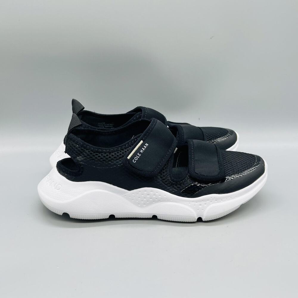 Cole Haan Sandals Women 8 Black Synthetic Mesh ZeroGrand Hook & Loop Sport Shoes